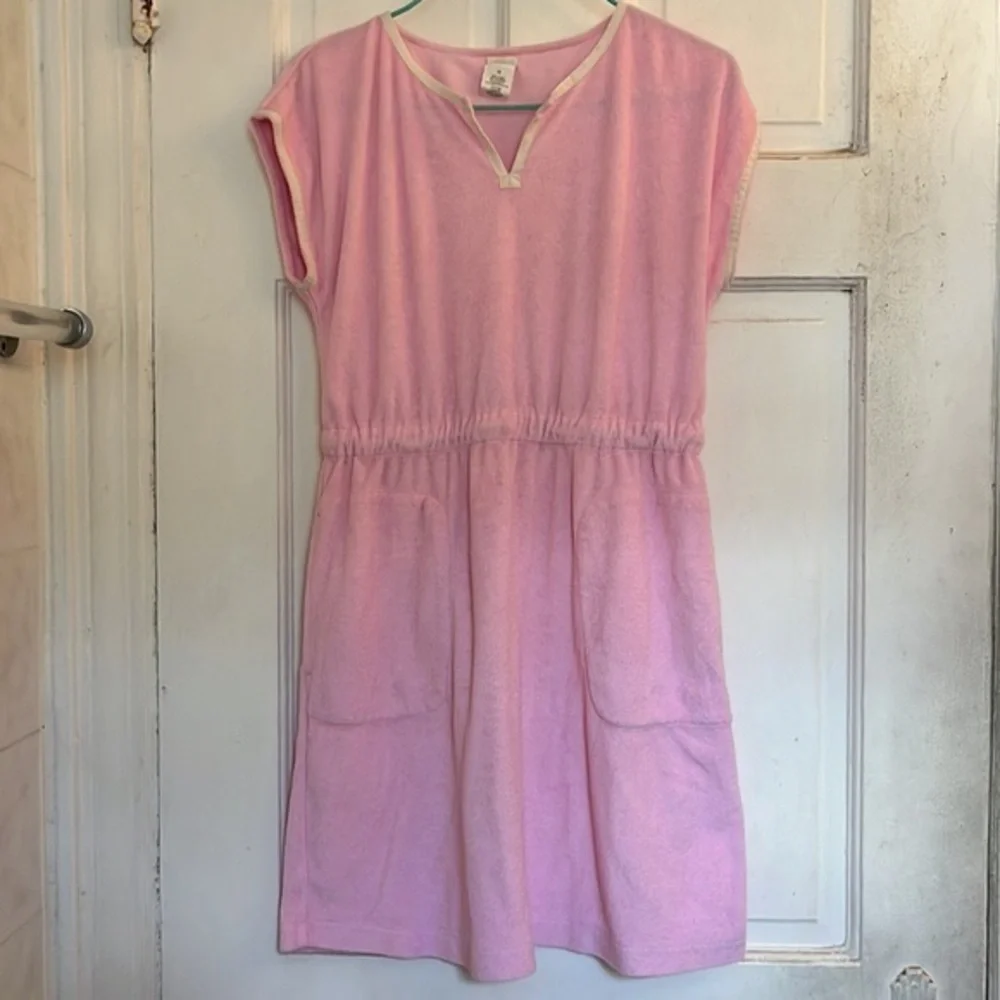 Crewcuts girls pink terrycloth coverup dress in size 14